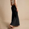 Women's Drawstring Elastic Waist Casual Skirt Tie Front A Line Maxi Skirt - 2 of 4