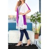 LA LEELA Women's Summer Vacation Beachwear Mini Bathing Suit Open Front Boyfriend Holiday Swimwear Coverups Duster Cardigan - 3 of 4
