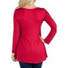 24seven Comfort Apparel Womens Long Sleeve Solid Color Swing Style Flared Tunic Top - 3 of 4