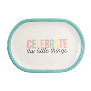 Totalee Gift Celebrate Platter Ceramic Blue - 1 of 2