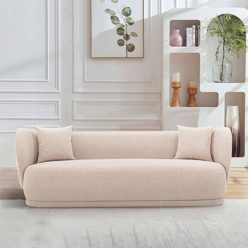 Siri Contemporary Linen Upholstered Sofa with Pillows - Manhattan Comfort, 2 of 11