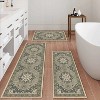 Kitchen Rugs 3 Piece Set,Non Slip Machine Washable Kitchen Mats,Boho Vintage Kitchen Carpet - 2 of 4