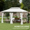 Resenkos Outdoor Garden Gazebo, Sunshade Gazebo Canopy,10' x 13' Double Roof Patio Gazebo, Outdoor Gazebo with Curtains, Cream White - 2 of 4