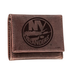 Evergreen NHL New York Islanders Brown Leather Trifold Wallet Officially Licensed with Gift Box - 1 of 1