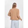 Womens Blazer 3/4 Ruched Sleeve Shawl Collar Business Work Blazers Open Front Casual Jackets with Pocket - 3 of 4