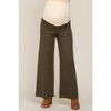 Pinkblush Olive Raw Hem Wide Leg Maternity Jeans - 2 of 4