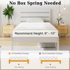 VECELO Platform Bed Frame With Rustic Vintage Wood Headboard and Footboard, Sturdy Metal Slats, No Box Spring Required - 4 of 4