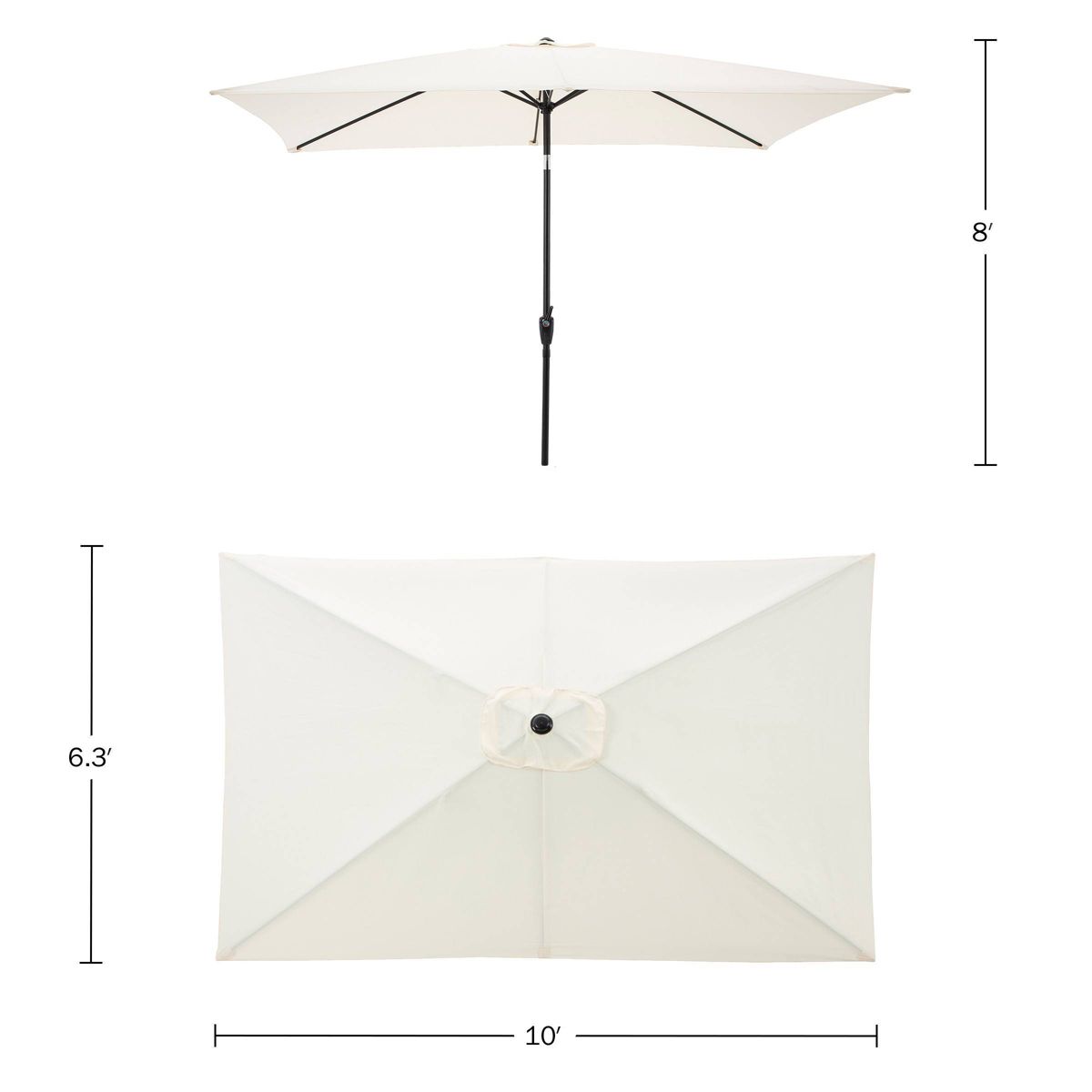 Alaterre Furniture 6pc Outdoor Patio Dining Set, Weston Table with 10' Rectangular Umbrella - thumbnail 9