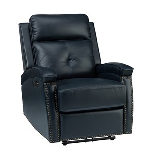 Hermann Contemporary Genuine Leather Power Recliner With Special Shaped Arms for Living Room and Bedroom  | ARTFUL LIVING DESIGN - 1 of 4