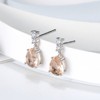 Drop Stud Earrings for Women Champagne Pear Cz Sterling Silver Ginger Lyne Collection - 3 of 4
