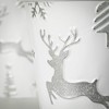 7"H & 8"H Sullivans Christmas White Embossed Christmas Pails Set of 2, White-Silver, Indoor Christmas Decor - 2 of 3