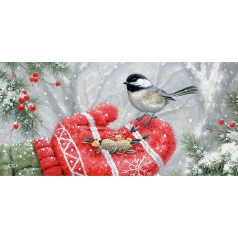 Winter Chickadee MatMate Doormat Insert