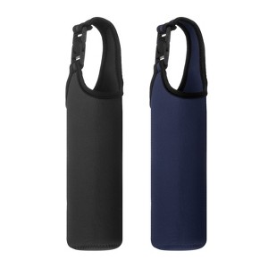 Unique Bargains Elastic Neoprene Commuting Jogging Cycling Insulated Bottle Sleeves with Carrying Handle 2 Pcs - 1 of 4