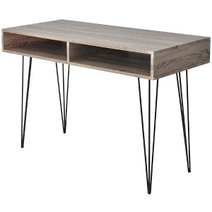 vidaXL Desk with 2 Compartments Gray - 1 of 4