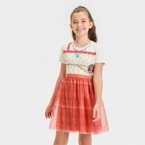 Girls' Moana 2 Cosplay Dress - Coral Red/Ivory - 1 of 4