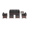 Sonkuki 6 Pieces Patio Sofa & Ottomans & Chair & Coffee Table Set, Conversation Couch with Sand Cushion - 2 of 4