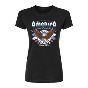 Women's - Instant Message - America Rock Tee Fitted Graphic T-Shirt - 1 of 4