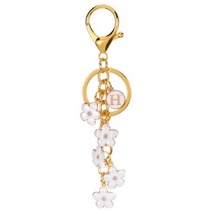 Unique Bargains  Metal Small Beautiful Personalized Flower Keychain for Handbag Purse - 1 of 4