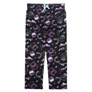 Squishmallows Neon Line Art AOP Women's Black Sleep Pajama Pants - 1 of 2