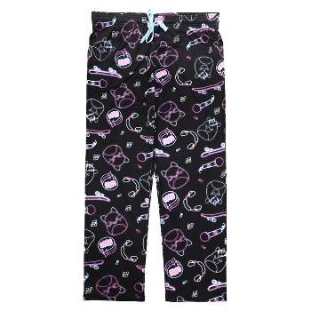 Squishmallows Neon Line Art AOP Women's Black Sleep Pajama Pants