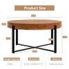 NicBex 31.5" Retro Round Table with Carved Pine Wood Top&Steel Crisscross Legs,Stylisg Accent End Table Center Table for Living Room,220lbs Max - 2 of 4