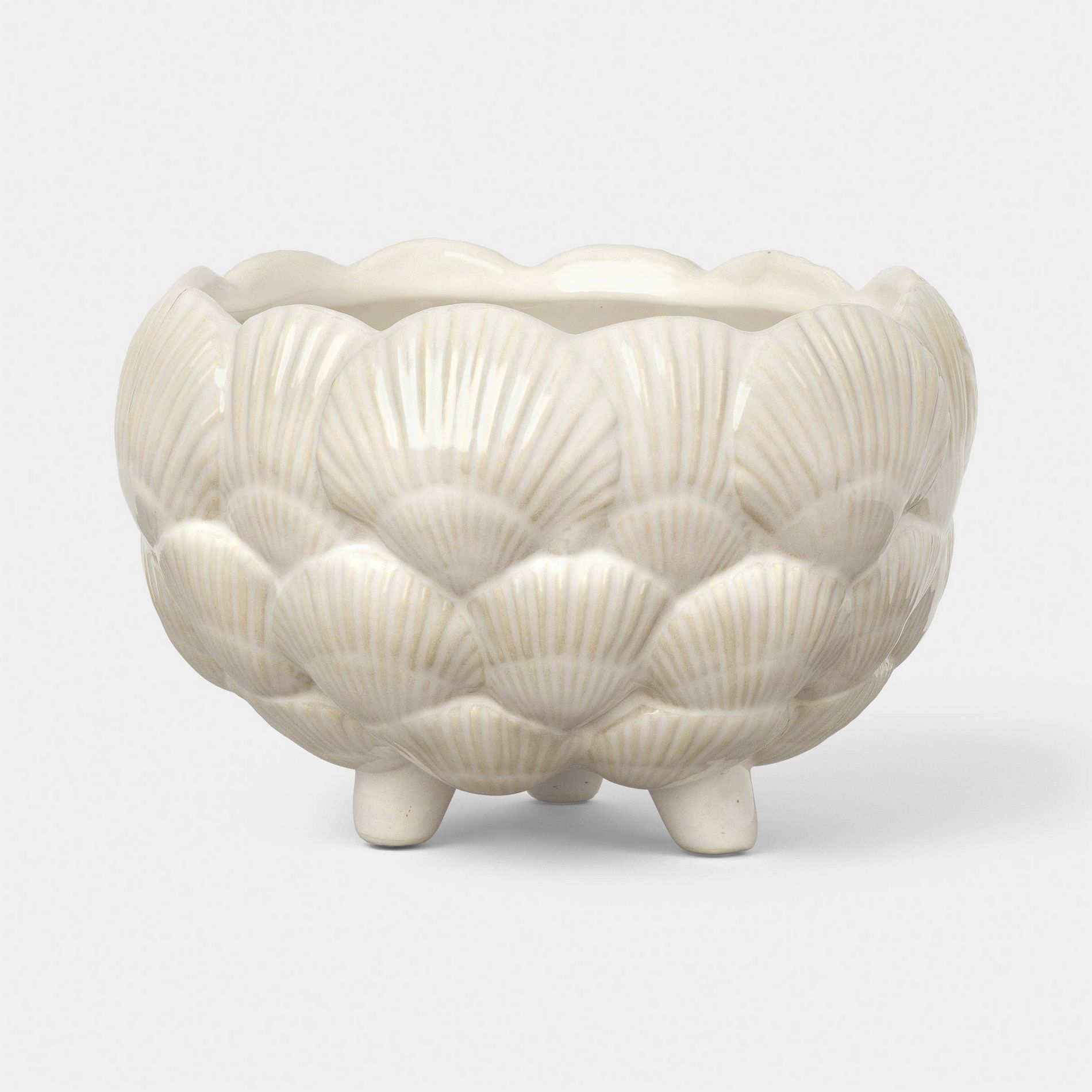 .Ceramic Outdoor Planter Pot Ivory - Threshold™ designed with Studio McGee