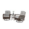 Maliang 3 Piece Outdoor Swivel Rocker Patio Chairs, 360¡ã Rocking Patio Conversation Set with Cushions & Glass Coffee Table for Backyard - 2 of 4