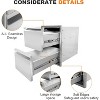Steel Outdoor Kitchen Drawers, Flush Mount BBQ Access Drawers with Venting Panel & Handle, Weatherproof for BBQ Island, Patio Grill Station - 4 of 4
