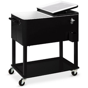 Best Choice Products 80qt Steel Rolling Cooler Cart w/ Bottle Opener, Catch Tray, Drain Plug, Locking Wheels - 1 of 4