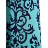 Women Ruched Strapless Maxi Vintage Floral Print Long Dress - 4 of 4