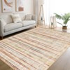 Indoor Modern Abstract Stripe Area Rugs Easy Care Washable Soft Low Pile Non Slip Foldable Lightweight Carpet for Bedroom Living Room - 2 of 4