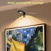 DORESshop 3 Pack Black Round Dimmable LED Picture Lights for Wall with Remote & Timer for Paintings, Portraits, Frames - 2 of 4