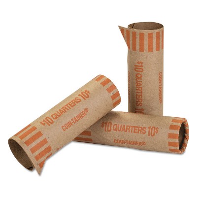 Coin-Tainer Preformed Tubular Coin Wrappers Quarters $10 1000 Wrappers/Box 20025