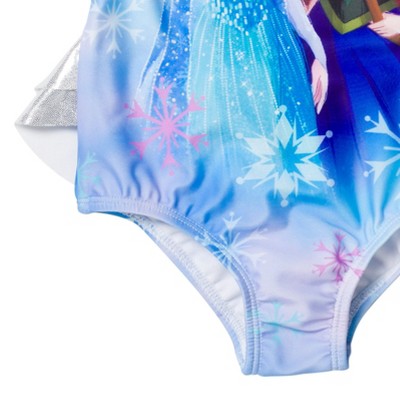 Disney Frozen Princess Anna Elsa Little Girls One Piece Bathing Suit Tie Dye Multicolor 6 — фото 6