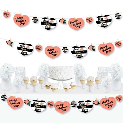Big Dot of Happiness Best Mom Ever - Mother's Day Party DIY Decorations - Clothespin Garland Banner - 44 Pieces