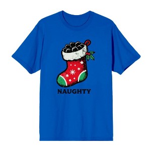 Christmas Naughty Coal Stocking Men's Crew Neck Short Sleeve Tee - 1 of 2