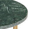 vidaXL Coffee Table Green 15.7"x15.7"x15.7" Real Stone with Marble Texture - 3 of 4