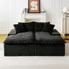 KWPZQEB 71.66" Turtle Sofa, Velvet Sofa w/ Pillows, Mid Century Modern Modular Floor Sofa Bed, Double Chaise Lounge for Living Room, Apartment - 3 of 4