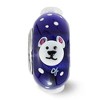 Black Bow Jewelry Fenton Sterling Silver RolyPoly Polar Bear 3D Glass Bead Charm - 3 of 4