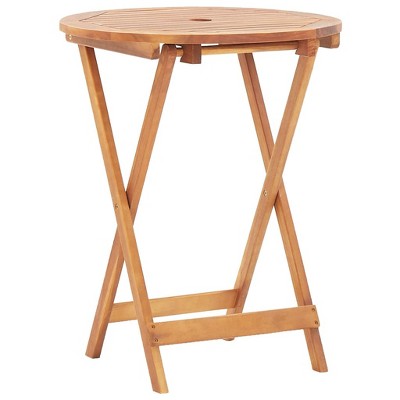 vidaXL Folding Patio Table 23.6 inches x29.5 inches  Solid Acacia Wood