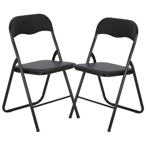 Whizmax Folding Chairs, Outdoor & Indoor Event Portable Metal Folding Chairs with Cushion, Non-Slip Feet Pads Stackable Chairs - 1 of 4
