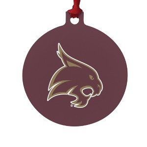 Texas State University Logo Aluminum Holiday Christmas Tree Ornament - 1 of 4