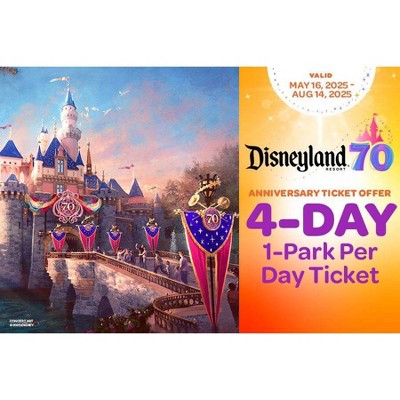 Disneyland 4-Day 1-Park Per Day Anniversary Ticket Offer Age 3+ $400