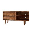 63 Inch TV Cabinet, Retro Style TV Sideboard Console Table with 4 Slope Design Drawers and 2 Open Storage Compartments - 2 of 4