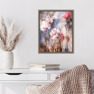 Warm Toned Abstract Floral Canvas Print, 20" x 16"