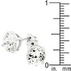 Slickblue Women's Rhodium-Plated Sterling Silver Stud Earrings, 1.54ct Clear Cubic Zirconia, 6mm, Classic Prong Setting - 3 of 3