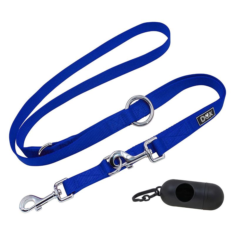 DDOXX 6.6 ft 3-Way Adjustable Small Nylon Dog Leash - Blue, 1 of 5