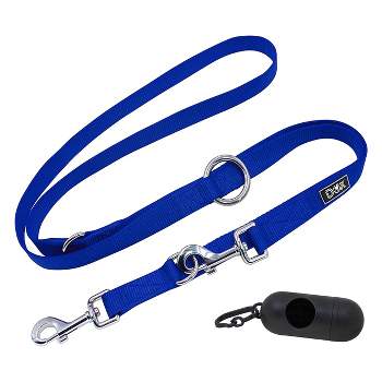 DDOXX 6.6 ft 3-Way Adjustable Small Nylon Dog Leash - Blue