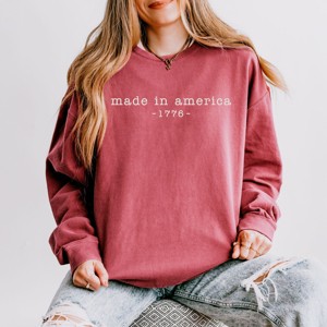 Simply Sage Market Embroidered Made In America 1776 Lightweight Garment Dyed Sweatshirt - 1 of 4
