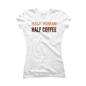 Junior's Design By Humans Funny Halloween Costume For Coffee Addicts By TeeShirtMadness T-Shirt - 1 of 3